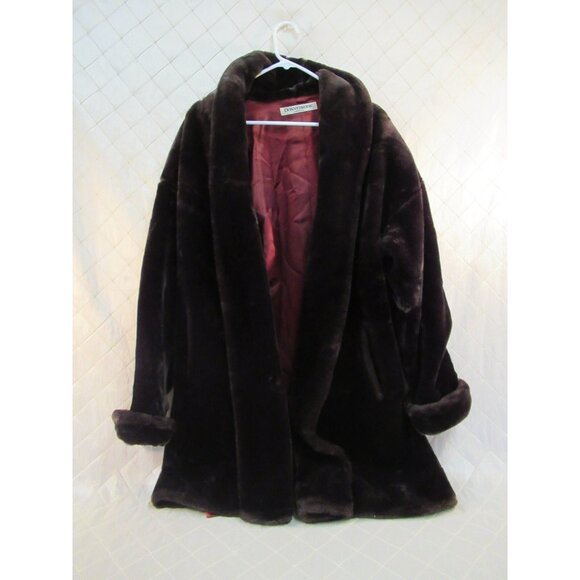Donnybrook Faux Fur Brown Coat Small Vintage Teddy Bear Swing Coat Warm Plush - Picture 1 of 8